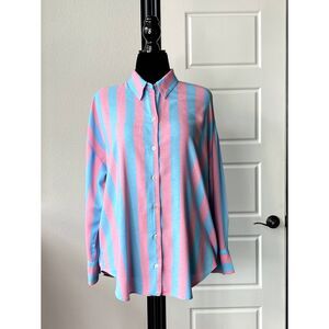Cotton Candy Stripped Button Up Blouse